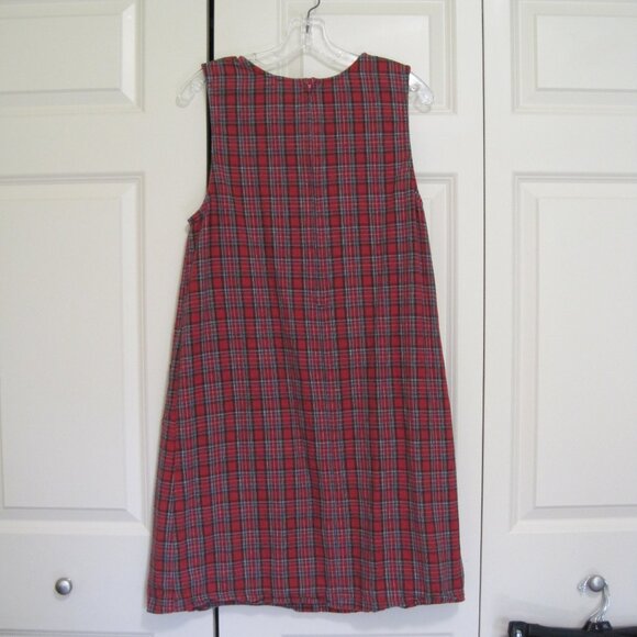 L.L. Bean L.L. kids plaid flannel dress with 2 patch pockets sz XL - Picture 2 of 7